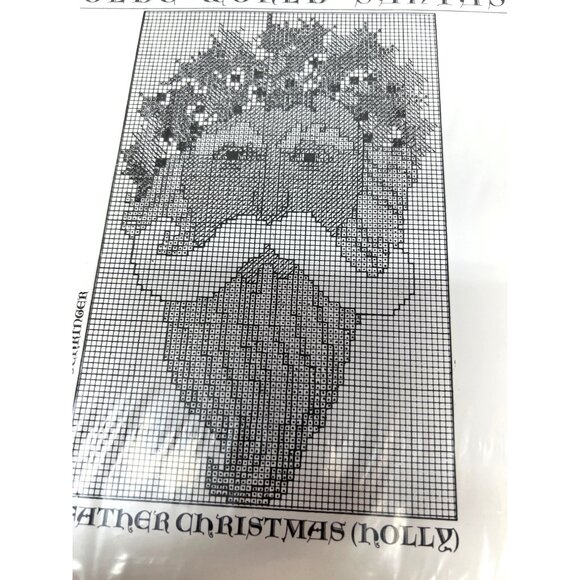 Curtis Boehringer Olde World Santa Cross Stitch Pattern Father Christmas Holly - Picture 1 of 3